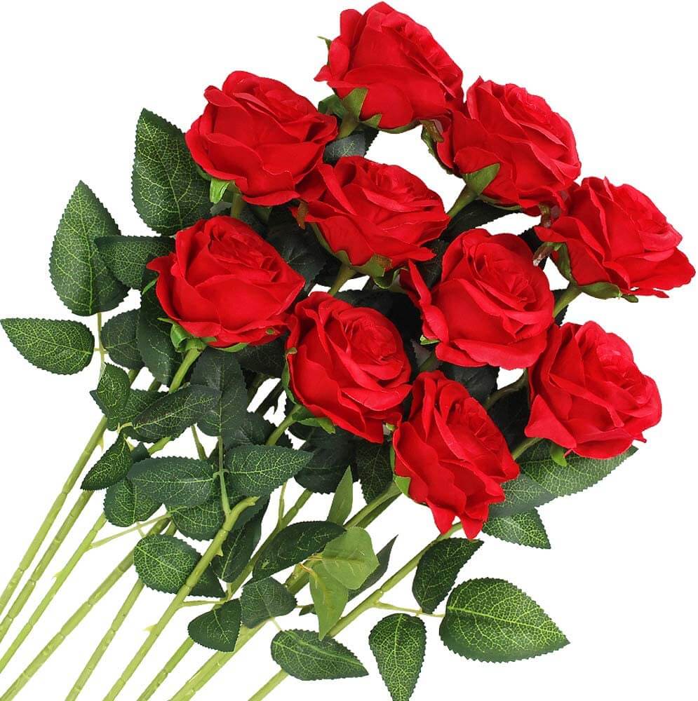 MEAYOCOS artificial roses red-10pcs